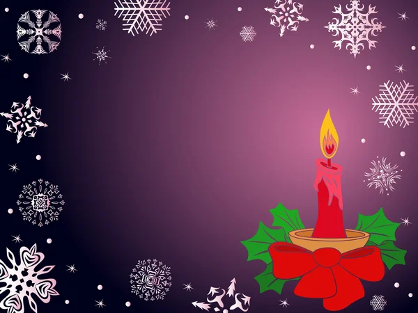 Christmas greeting card in dark purple — Stock Vector