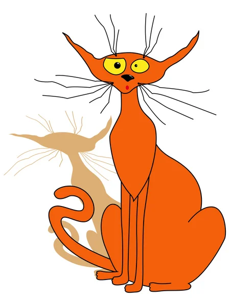 Orangefarbene Katze sitzt — Stockvektor
