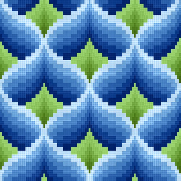 파란색과 녹색 장식 완벽 한 패턴 — 스톡 벡터