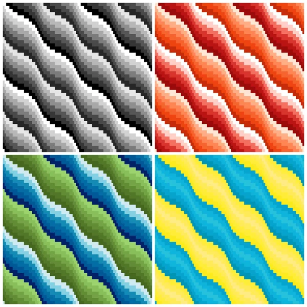 Cuatro patrones ondulados sin costura — Archivo Imágenes Vectoriales