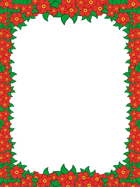 Frame with red flowers — Stock Vector