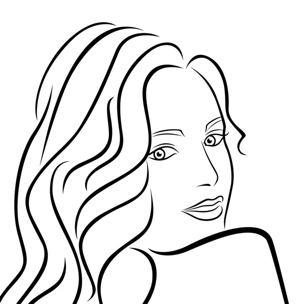 Portrait abstrait de demi-tour féminin — Image vectorielle