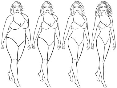 Woman on the way to lose weight clipart