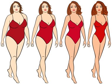 Female on the way to lose weight clipart