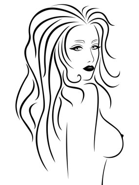 Soyut güzel kadın çıplak meme ile