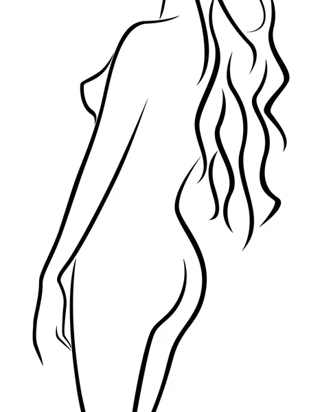 Belle abstraite corps féminin demi-tour en arrière — Image vectorielle