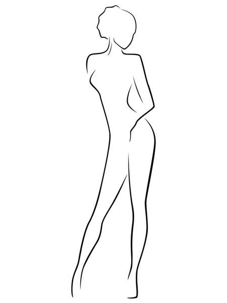 Cuerpo femenino delgado abstracto — Vector de stock