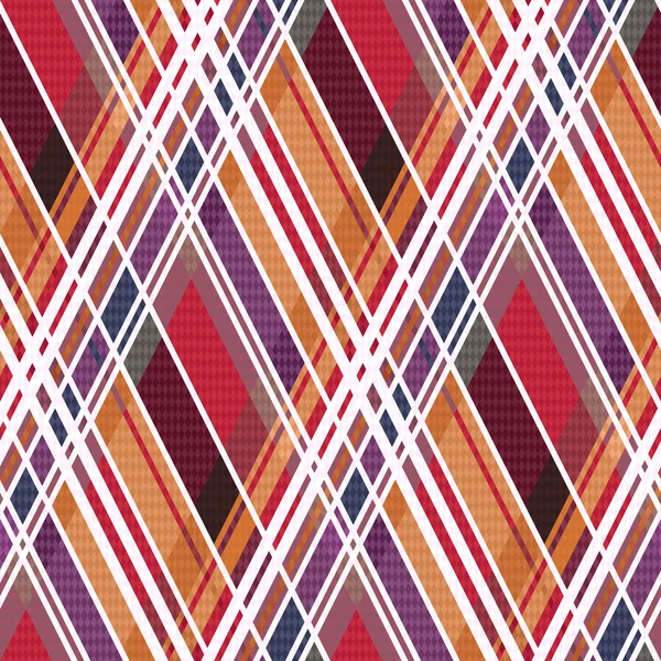 Textura sin costura de tartán diagonal principalmente en colores cálidos — Archivo Imágenes Vectoriales
