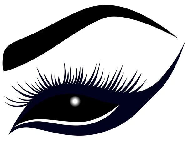 Abstract female eye with long lashes — Stock Vector