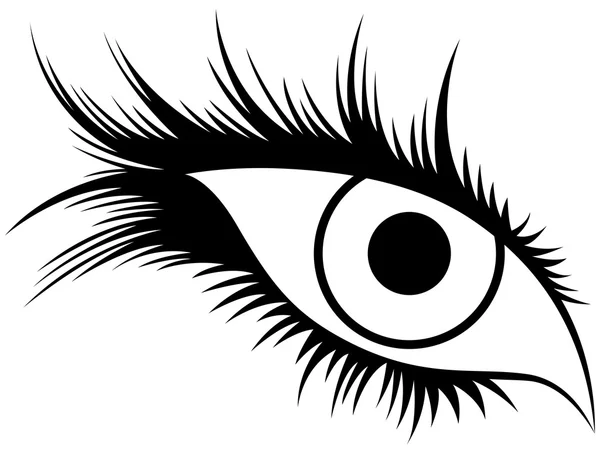 Abstrakta mänskliga ögat med långa fransar — Stock vektor