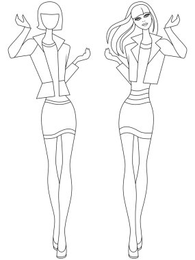 Abstract slim girl clipart