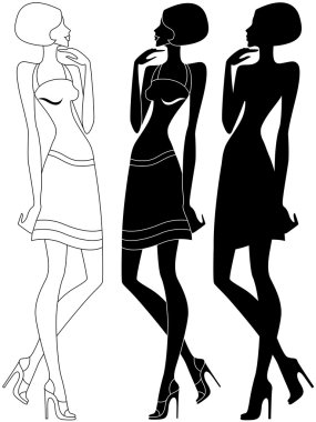 Model in shoes with high heels clipart