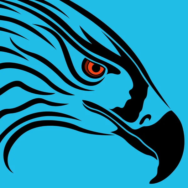 Cabeza de águila sobre azul — Vector de stock