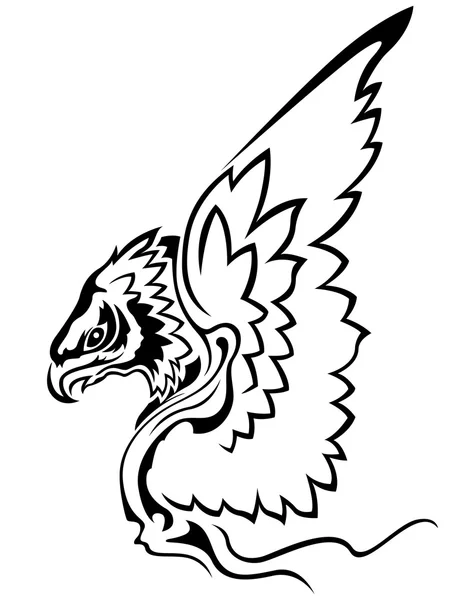 Águila con alas elevadas — Vector de stock