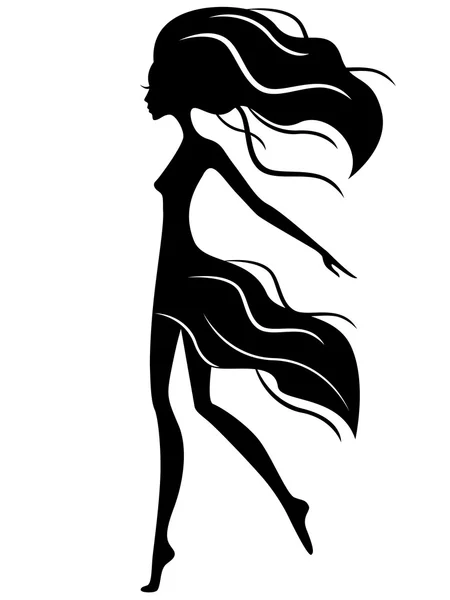 Abstract graceful girl in motion — Stock Vector