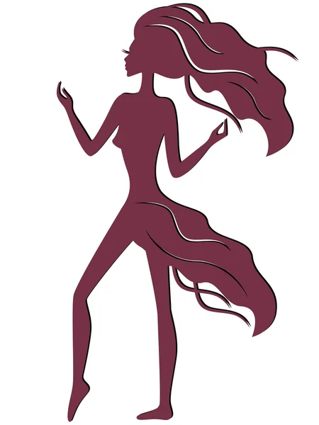 Abstract slim girl in harmony — Stockvector