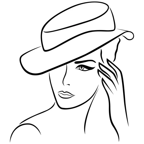 Elegant girl in a hat — Stock Vector