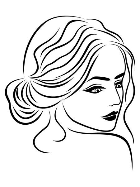 Abstract female head outline — Stock Vector