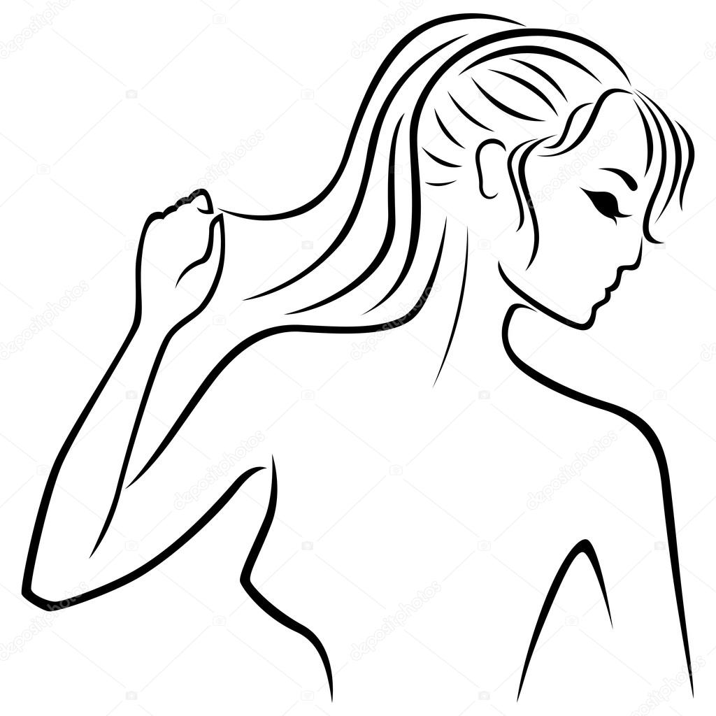 Download Abstract young women portrait outline — Stock Vector © natreal #83646546