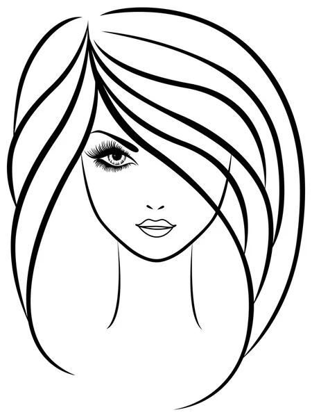Abstract outline portrait of beautiful girl Vector Graphics