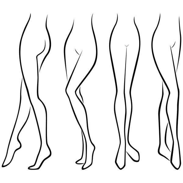 Набор нижних частей тонкого женского тела — стоковый вектор