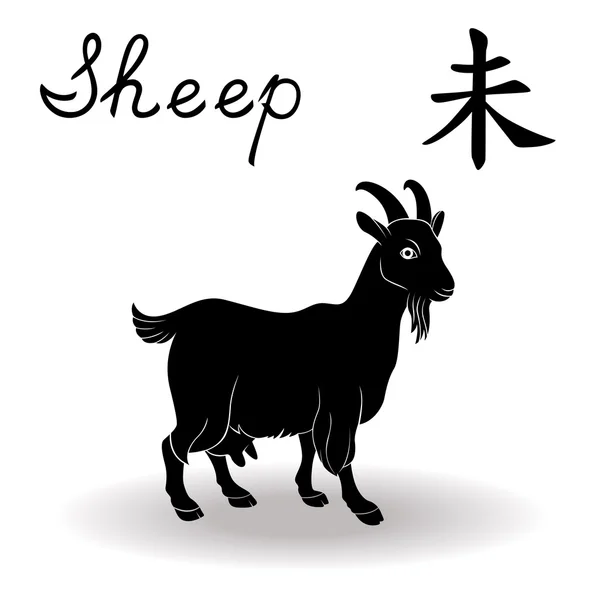 Chinese Zodiac Sign Sheep — Stock Vector