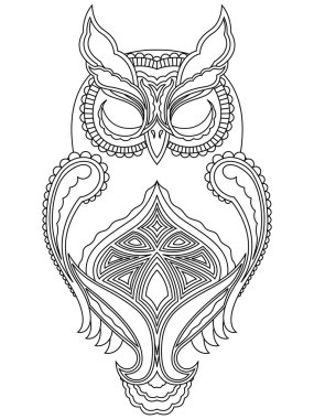 Soyut anahat yakın gözlü baykuş