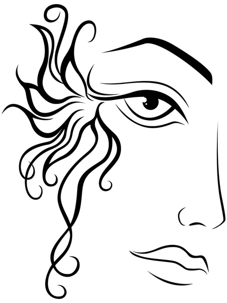 Parte de la cara femenina — Vector de stock