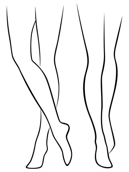 Slender perempuan telanjang kaki - Stok Vektor