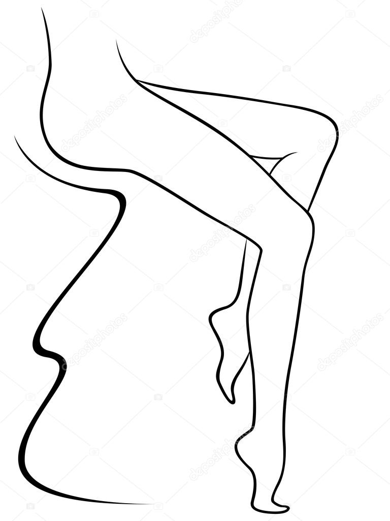 Abstract lower part of sitting graceful female