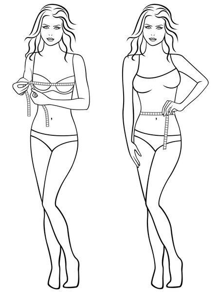 Девушка размером с грудь и талию
