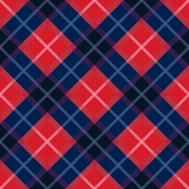 Mavi ve kırmızı renklerde çapraz seamless modeli