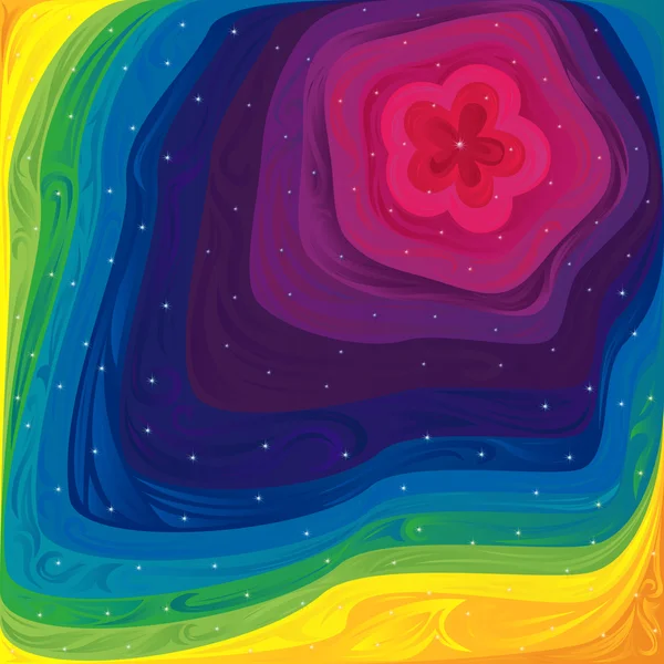 Muster mit Spektralfarben und kleinen Sternen — Stockvektor