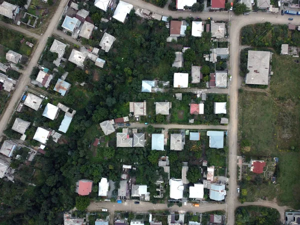 Aerial Top View Streets Armenia City Gyumri — Stock Photo, Image