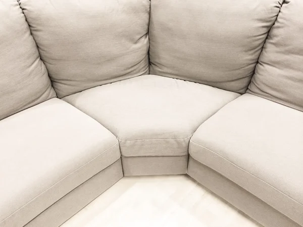 豪华的白色转角沙发 — 图库照片