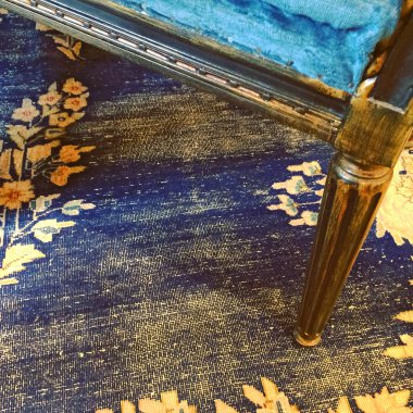 Detail of a vintage style furniture and carpet clipart