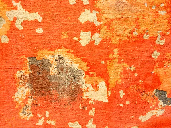 Pared naranja con pintura pelada — Foto de Stock