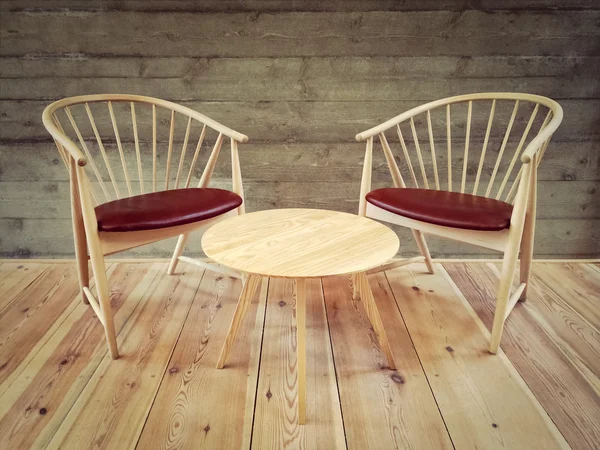 Sillas y mesa de centro en una habitación de diseño moderno — Foto de Stock