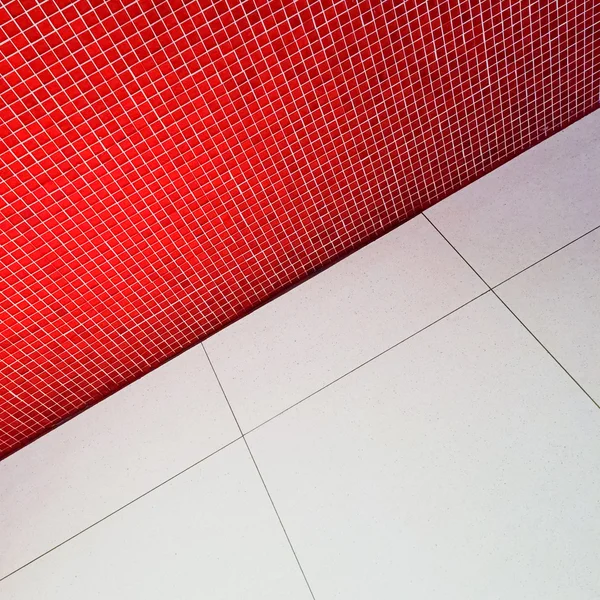 Interior with red tiled wall — Stock Photo, Image