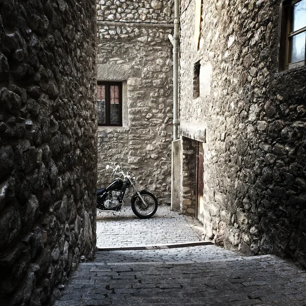 巴加人来讲在加泰罗尼亚的中世纪小镇 — 图库照片