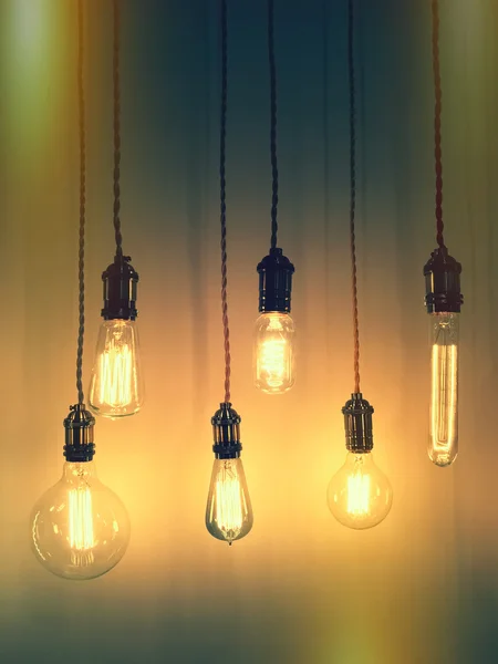 Retro style light bulbs — Stock Photo, Image