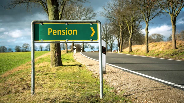 Street Sign Direction Way Pension — Stock Photo, Image