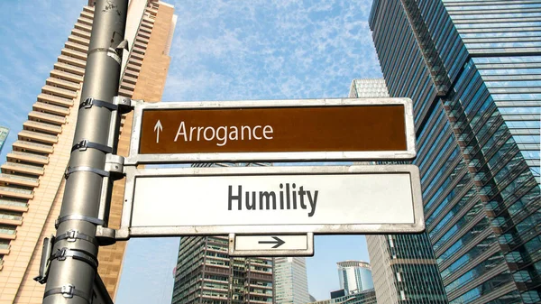 Rue Signe Chemin Humilité Contre Arrogance — Photo