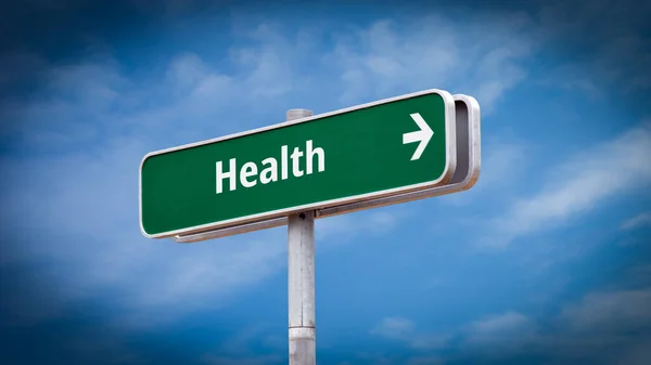 Street Sign Direction Way Health — Stock Photo, Image