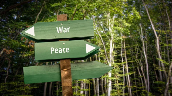 街道签署和平与战争的方向 — 图库照片
