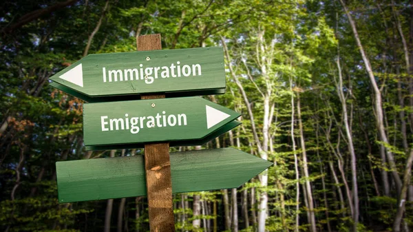 Street Sign Direction Way Emigration Immigration — Stock Photo, Image