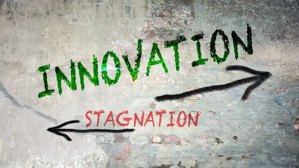 Street Sign Direction Way Innovation Stagnation — Stock Photo, Image