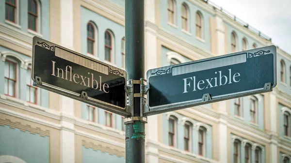Calle Firme Camino Dirección Flexible Inflexible —  Fotos de Stock