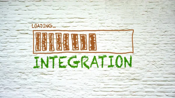 Gata Underteckna Riktningen Väg Till Integrationen — Stockfoto