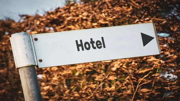 Straßenschild Wegbeschreibung Zum Hotel — Stockfoto